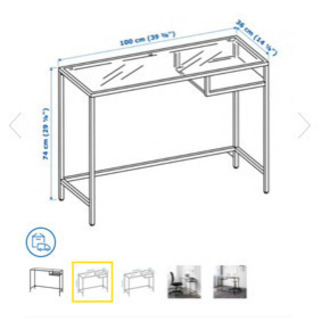 値下げ‼️お届けします！組み立て済🙆‍♀️IKEAオフィステーブルの画像