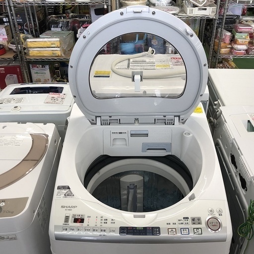 美品【 SHARP 】シャープ プラズマクラスター搭載 洗濯8.0㎏/乾燥4.5㎏ 洗濯乾燥機 スパイラル穴なし槽 ES-TX830