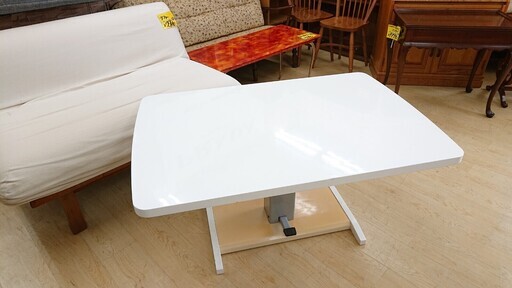 リフトテーブル 昇降テーブル 白☆120×80×58~72☆配達可能 買取帝国 朝霞店