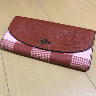 COACH長財布(赤チェック)
