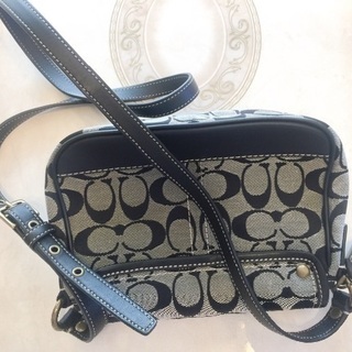 COACH コーチ F10566 シグネチャー ミニショルダー キャンバス×レザー レディース ショルダーバッグ の画像