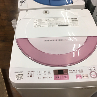 SHARP 2017年製 6.0kg洗濯機 ES-GE6A-P