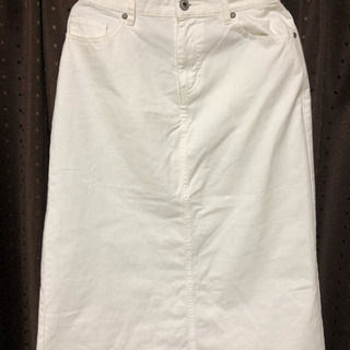 白デニム ミディアム丈