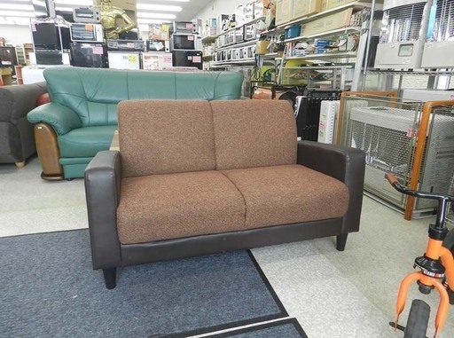 2人掛け ソファ 布地×合皮 ファブリック ☆ PayPay(ペイペイ)決済可能 ☆ 札幌市 北区 屯田