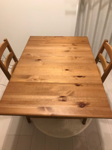 IKEA ドロップリーフテーブル(2〜4人用) IKEA椅子2脚付き