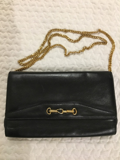 美品 激レア CELINE セリーヌ 金具 レザー ショルダーバッグ