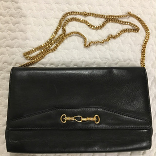 美品 激レア CELINE セリーヌ 金具 レザー ショルダーバッグ
