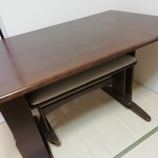 【今日で受付終了！】ベンチ付きダイニングテーブルの画像