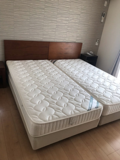 シングル ベッド 二台 マットレース付き