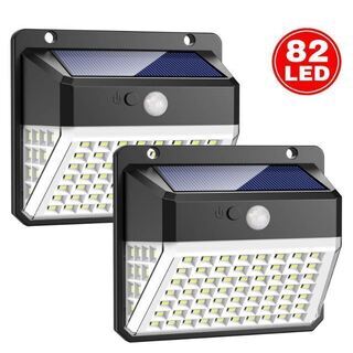 センサーライト 屋外 ソーラーライト 82LED 【2019最新...