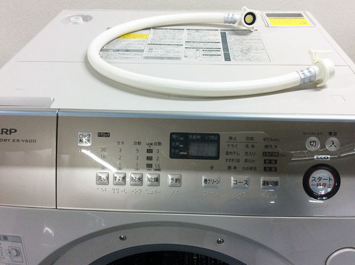 美品！SHARP シャープ ドラム式洗濯乾燥機 ES-V600-NL 2015年製 9kg ゴールド系 左開き