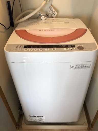 シャープ洗濯機 6kg ES-GE60P 洗濯槽クリーニング済