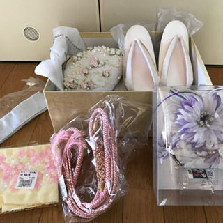 あげます^_^成人式和装用バッグ、草履、髪飾り他小物