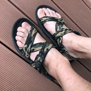 ストラップサンダル カモフラ 迷彩 25㎝の画像
