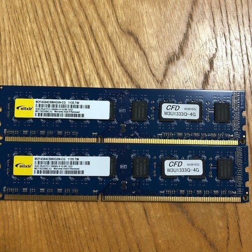 PC用メモリ 4GB×2枚 合計8GB