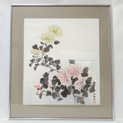 CA278 フレーム 額縁 絵画 ポスター ステンレス 菊 大判