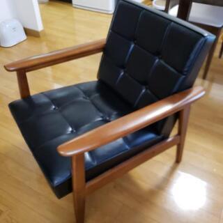 カリモク　ソファ　1人掛け　ブラック カリモク 1人掛けソファー&オットマン ブラック