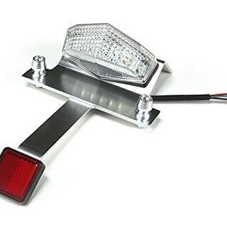 「ご成約済み」新品　バイク　パーツセンター LED　テールライト ナンバーステーリフレクター付 汎用 クリア 313854　汎用LEDナンバーステーリフレクター付　CB　ホーネット　バンディット　CBR　TZR　Ninja　ニンジャ　CRM　XR　エイプ　GROM　ジャイロ　モンキー　ズーマー　DR　SL　KDX　バリオス　ゼファー　セロー　マグナ　50　125　250　400　600　750　1000　ホンダ　ヤマハ　スズキ　カワサキ　流用　大阪府　豊中市　手渡し歓迎　レターパック　発送　OKの画像