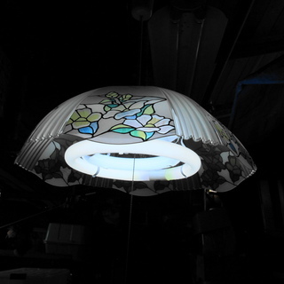 ステンドグラス風・蛍光灯器具【中古品】