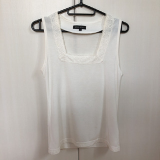 ★ミッシュマッシュ★レース付きスクエアネックノースリーブ