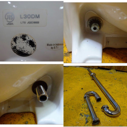 （4115-0）TOTO 壁掛 手洗器 L30DM 蛇口 水石けん入れ・蛇口・S字配管付 洗面器 シンク　手洗いボウル　T205NRC　中古品