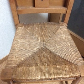 アンティーク チャーチチェア 藁（ワラ）の座面