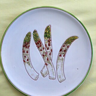 イタリヤ野菜手描き皿セット8枚 Lot of eight Made in Italy Salad