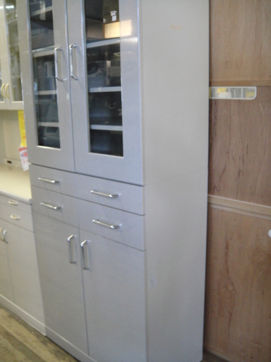 ２ドアキッチンボード　ダイニングボード　食器棚　台所収納　キッチン収納家具