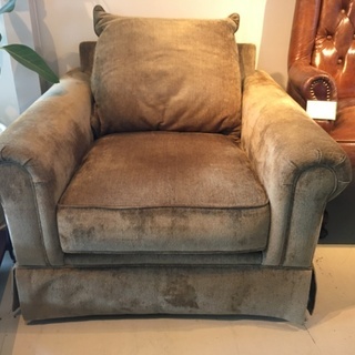 ソファ 1Pソファ アメリカ家具 グリーン 中古品
