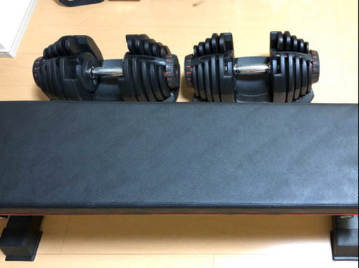 MRG可変式ダンベル（40kg×2個セット）フラットベンチ付き