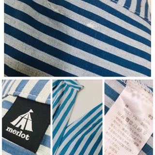 ご購入者様決定【merlot】ストライプロングワンピース シャツ ブラウス 爽やかの画像