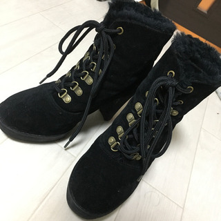 JILL by ショートブーツ 黒 編み上げ ゴスロリ レースアップの画像