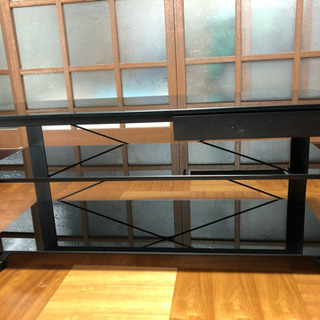【受渡決定】黒のガラストップテレビ台の画像