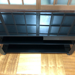 【受渡決定】黒のガラストップテレビ台