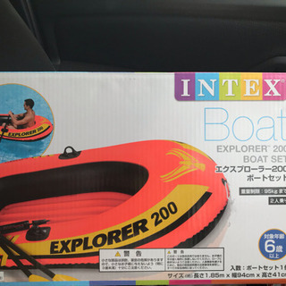 値下げしました！浮き輪ボート 未使用！ オール、ボート、空気入れ付き