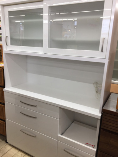 9/26東区和白   2面レンジボード  美品   ホワイト   オシャレ
