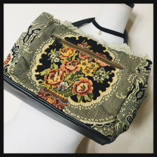 処分しましたゴブラン織り風バッグ FEILER LAURA ASHLEYお好きな方に秋冬素材