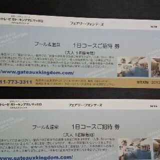ガトーキングダム プール&温泉１日招待券