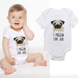 ベビー服　ロンパース　パグ　　【新品】　男の子　女の子　幼児　赤...