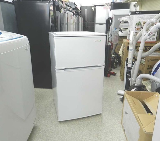 ハーブリラックス 2ドア 冷蔵庫 90L 2017年製 YRZ-C09B1 ホワイト ヤマダ電機オリジナル HerbRelax  ☆ PayPay(ペイペイ)決済可能 ☆ 札幌市 北区 屯田