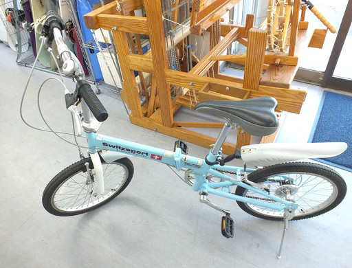 PayPay可 手稲リサイクル 折りたたみ自転車 20インチ SwitzSport 6段変速 水色 ￥13,000-