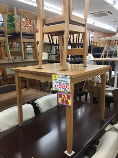 9/28 東区 和白 無印良品 MUJI ダイニング3点セット テーブルタモ材 イスオーク材 オシャレ 自然な家に ウニコ UNICO好きに