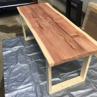 値下げ☆180サイズ 無垢一枚板ダイニングテーブル ナチュラル脚 近場