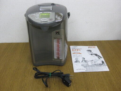 Tiger タイガー VE 電気まほうびん とく子さん 電気ポット PVS-G300 3.0L 2008年製 ジャンク