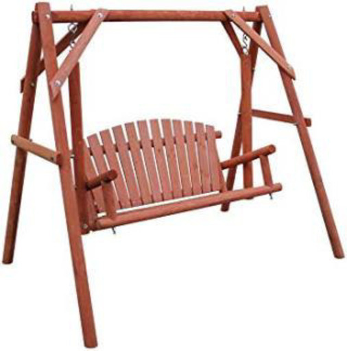 譲り先決定しました！未使用品 木製スイングベンチ ブラウン ブランコ