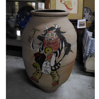 c251 大津絵 大壺 壺 焼き締め