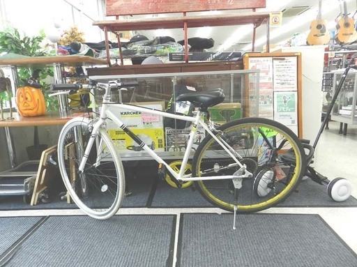 Air bike クロスバイク 28インチ 自転車 7段変速 ホワイト×イエロー ☆ PayPay(ペイペイ)決済可能 ☆ 札幌市 北区 屯田