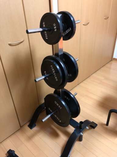 ウェイトベンチ・バーベル・プレートシャフトラックのセット