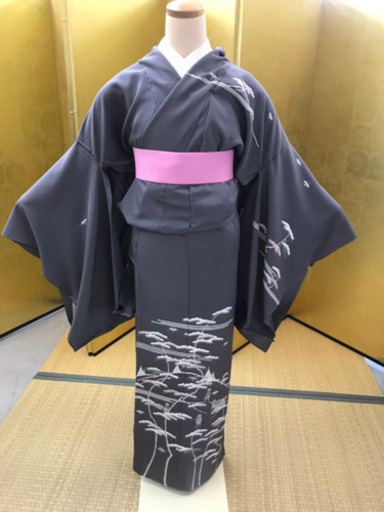 グレー地の訪問着 着物 未仕立て 新品