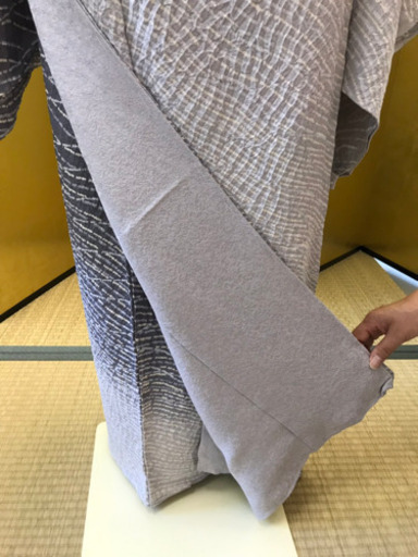 絞りの訪問着 グレー地 着物 未仕立て 新品
